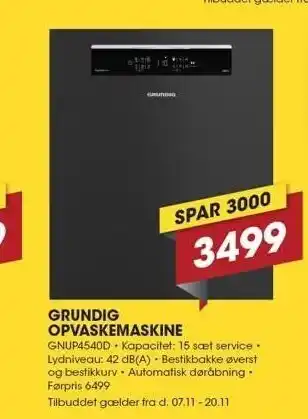 Punkt1 Grundig opvaskemaskine tilbud