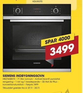 Punkt1 Siemens indbygningsovn tilbud