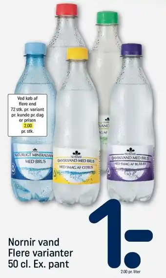 REMA 1000 Nornir Vand Flere Varianter 50 cl. tilbud
