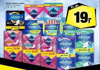 Calle Libresse, always el. tampax tilbud