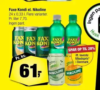 Calle Faxe kondi el. nikoline tilbud