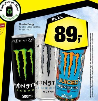 Calle Monster energy tilbud