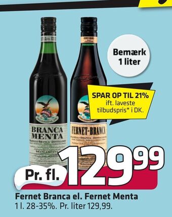 Fleggaard Fernet branca el. fernet menta tilbud