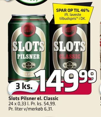 Fleggaard Slots pilsner el. classic tilbud