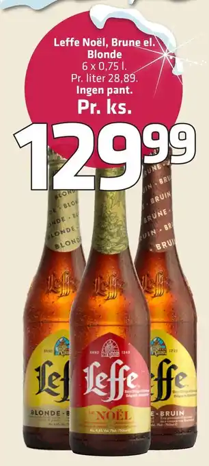 Fleggaard Leffe noël, brune el. blonde ingen pant tilbud