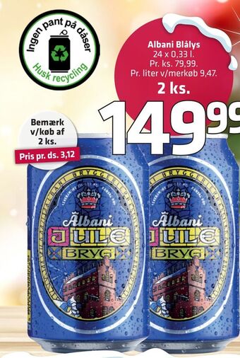 Fleggaard Albani blålys tilbud