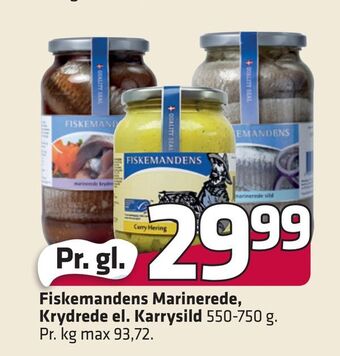 Fiskemandens marinerede, krydrede el. karrysild