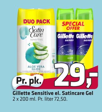 Fleggaard Gillette sensitive el. satincare gel tilbud