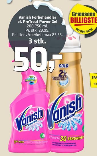 Fleggaard Vanish forbehandler el. pretreat power gel tilbud