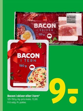 Coop 365 Bacon i skiver eller i tern tilbud