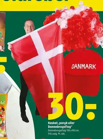 Kasket, paryk eller dannebrogsflag
