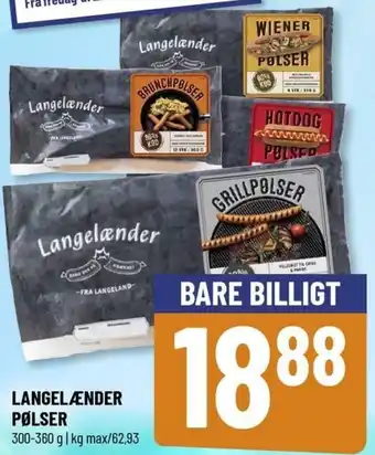 Løvbjerg Langelænder Pølser 300-360 g tilbud