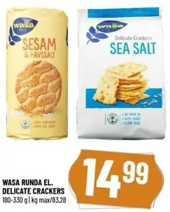 Løvbjerg Wasa Runda El. Delicate Crackers 10-330g tilbud