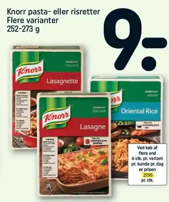 REMA 1000 Knorr Pasta- Eller Risretter Flere Varianter 252-273 g tilbud
