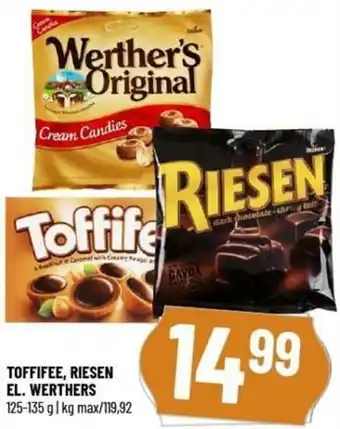 Løvbjerg Toffifee, Riesen El. Werthers 125-135g tilbud