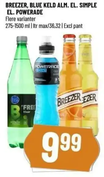 Løvbjerg Breezer,Blue Keld Alm.El. Simple El. Powerade 275-1500ml tilbud