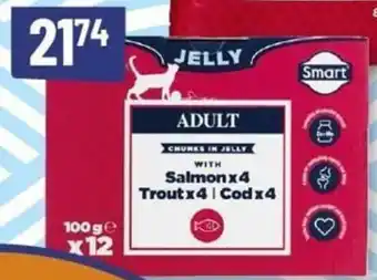 Adult Chunks In Jelly With Salmon x4 Trout x 4 Cod 4 100gx12