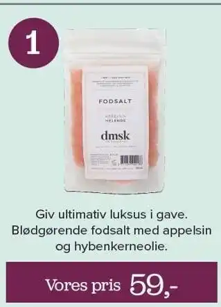 Giv ultimativ luksus i gave - blødgørende fodsalt m. appelsin og hybenkerneolie