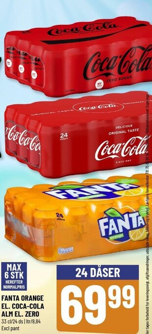 Løvbjerg Fanta Orange El. Coca-Cola Alm El. Zero 33 cl tilbud