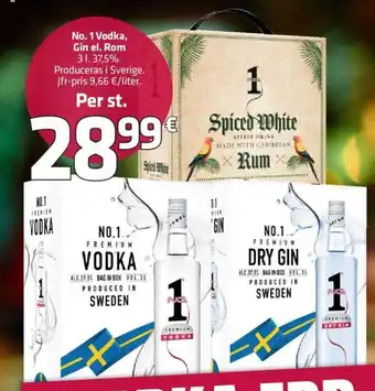 Fleggaard No.1 Vodka, Gin eller Rom 37.5 % tilbud