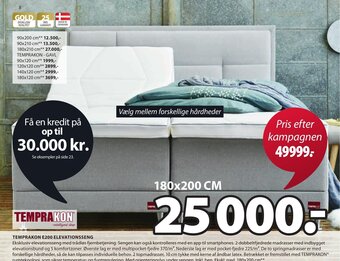 JYSK Temprakon E200 Elevationsseng 180x200cm tilbud