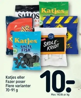 REMA 1000 Katjes Eller Fazer Poser 70-91 g tilbud