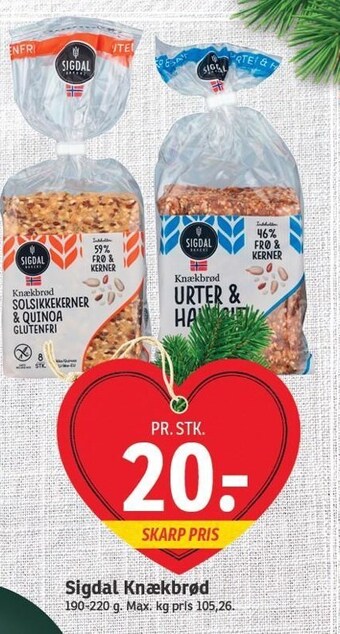 SPAR Sigdal knækbrød tilbud