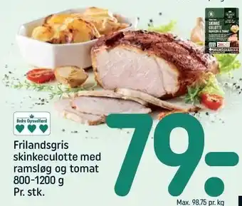 Frilandsgris skinkeculotte m. ramsløg og tomat