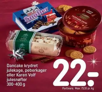 REMA 1000 Dancake krydret julekage ´, peberkager el. karen volf julesnøfler tilbud
