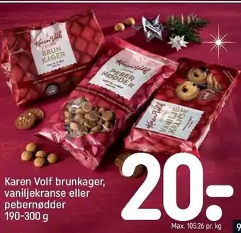Karen volf brunkager, vaniljekranse el. pebernødder