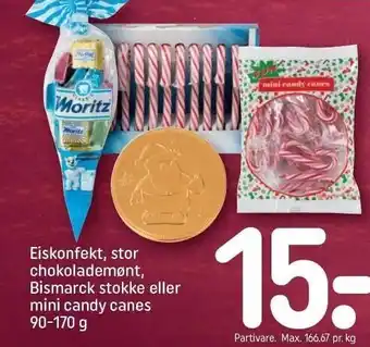 REMA 1000 Eiskonfekt, stor chokolademønt, bismarck stokke el. mini candy canes tilbud
