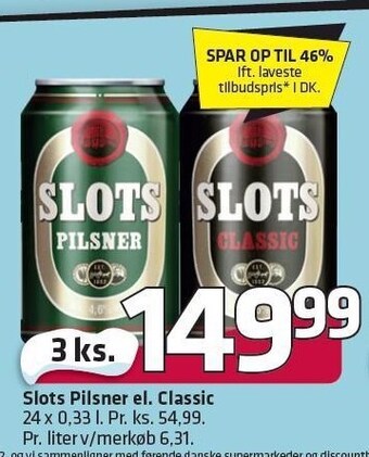 Fleggaard Slots pilsner el. classic tilbud