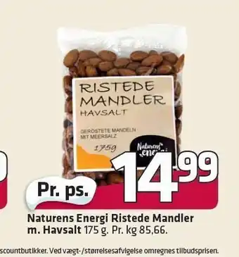Fleggaard Naturens energi ristede mandler tilbud