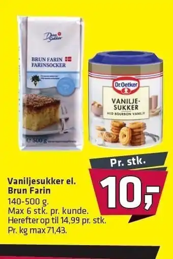 Fleggaard Vaniljesukker el. brun farin tilbud