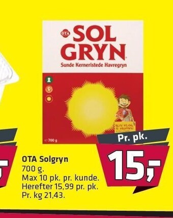 Fleggaard Ota solgryn tilbud
