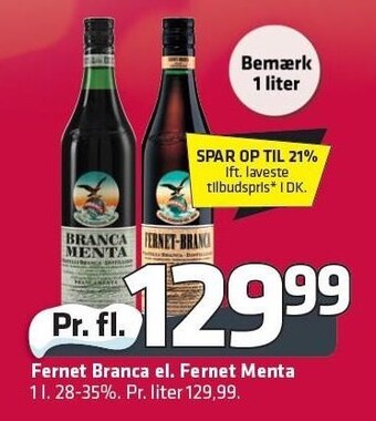 Fleggaard Fernet branca el. branca menta tilbud