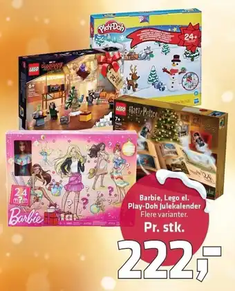 Barbie, lego el. play-doh julekalender