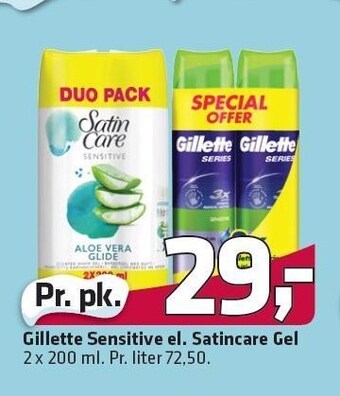 Fleggaard Gillette sensitive el. satincare gel tilbud