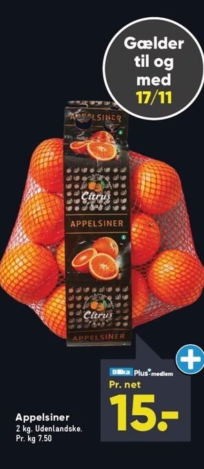 Bilka Appelsiner tilbud