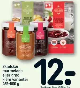 REMA 1000 Skælskør Marmelade Eller Grød 265-500 g tilbud