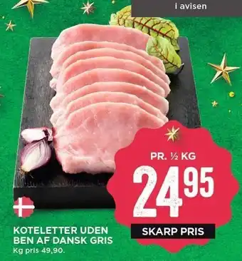 MENY Koteletter uden ben af dansk gris tilbud