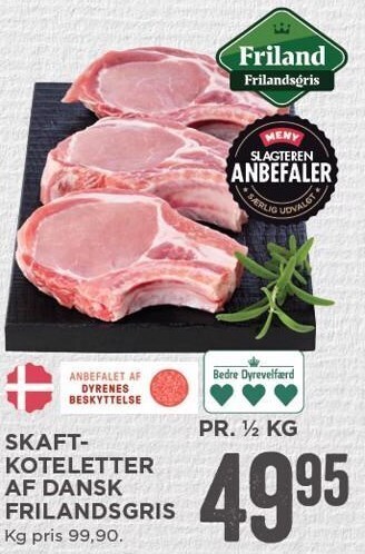 MENY Skaft-koteletter af dansk frilandsgris tilbud