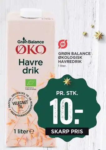 MENY Grøn balance øko havredrik tilbud