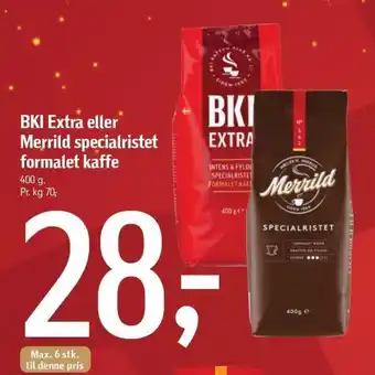 Føtex BKI Extra Merrild Specialristet formalet kaffe tilbud