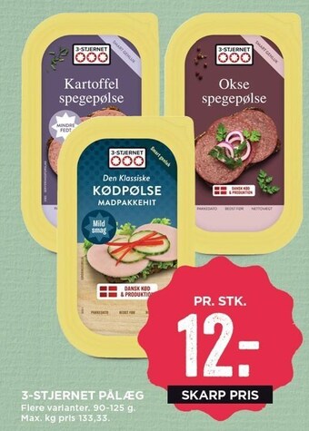 MENY 3-stjernet pålæg tilbud