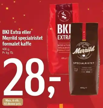 Føtex Bki extra el. merrild specialristet formalet kaffe tilbud