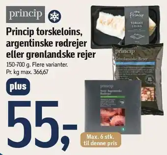 Føtex Princip torskeloins, argentiske rødrejer el. grønlandske rejer tilbud