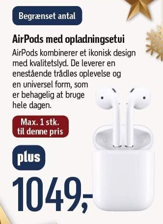 Føtex Airpods med opladningsetui tilbud