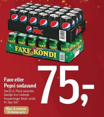 Føtex Faxe eller Pepsi Sodavand tilbud