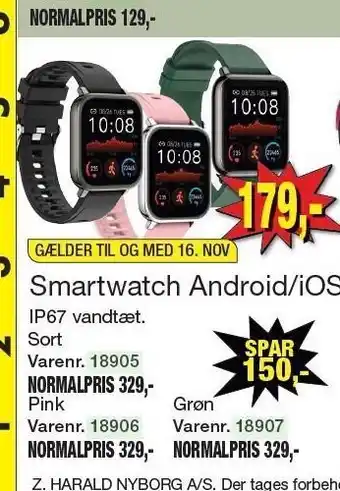 Harald Nyborg Smartwatch android/ios tilbud